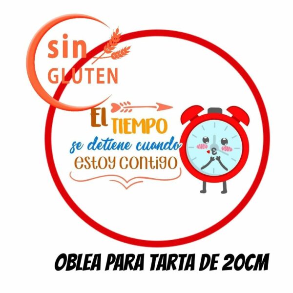 Oblea comestible decoración tartas San Valentín El tiempo se Detiene cuando estoy contigo