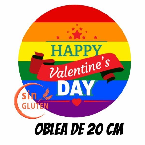 Oblea comestible decoración tartas San Valentín Orgullo