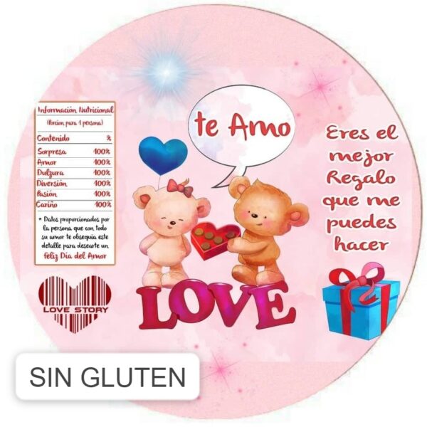 Oblea comestible decoración tartas San Valentín te amo