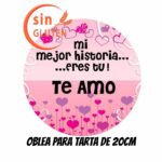 Oblea comestible decoración tartas San Valentin Te amo