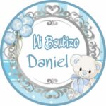 Oblea Bautizo Azul personalizada con Nombre