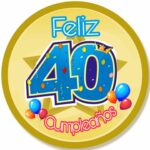 oblea Feliz 40 cumpleaños 20cm