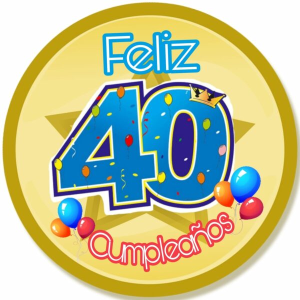 oblea Feliz 40 cumpleaños 20cm