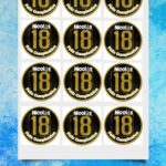 Oblea de 6cm personalizada Oro y Negro