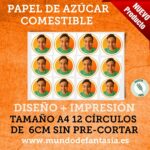 Impresión personalizada oblea de Azúcar 6cm