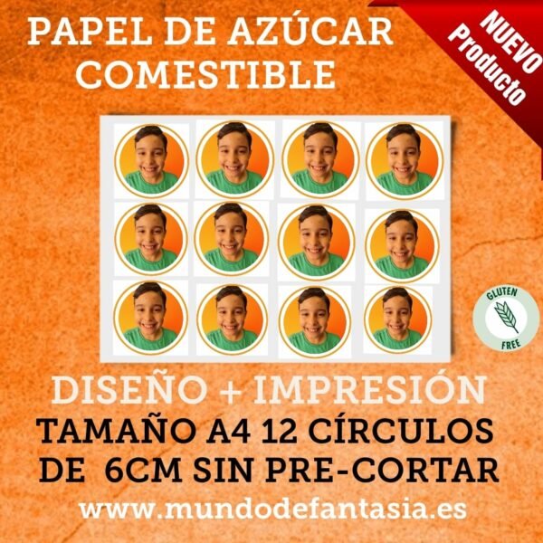 Papel De Azúcar Con Foto Personalizada - Para Tartas, Con Nombre Y Texto