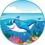 Oblea Tiburón Tartas de cumpleaños , comestible para la decoración de tartas de cumpleaños 20cm