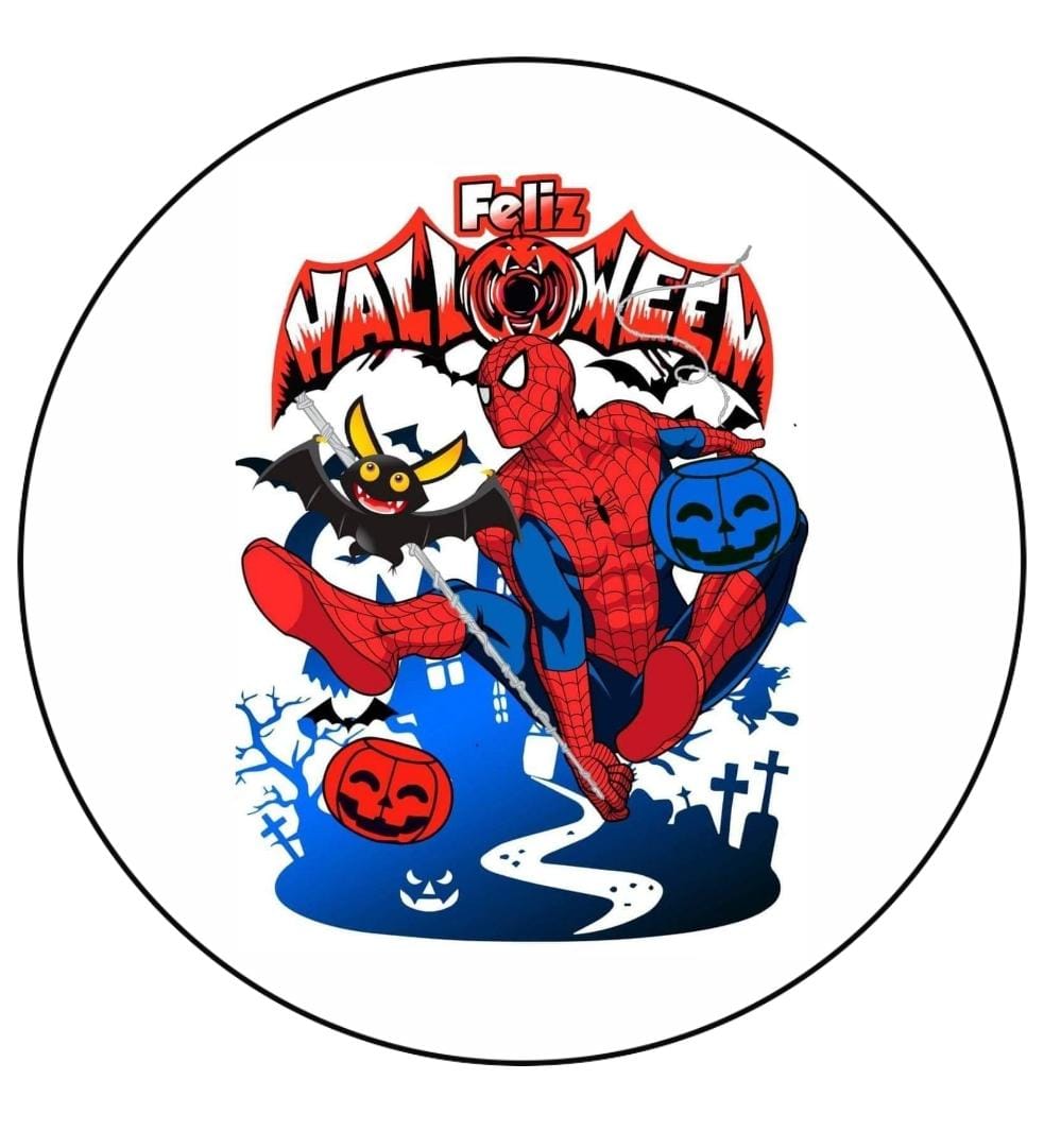 Oblea Halloween Spider-Man decoración tartas